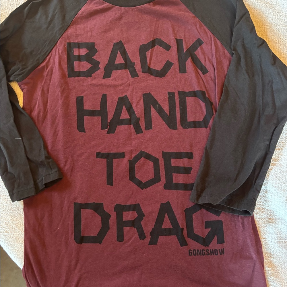 Gongshow Maroon and Black Graphic Long Sleeve Shirt